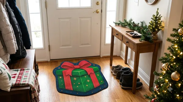 Rubber_Christmas_Green_Gift_Box_Print_Decorative_Door_Mat_Pack_Of_2