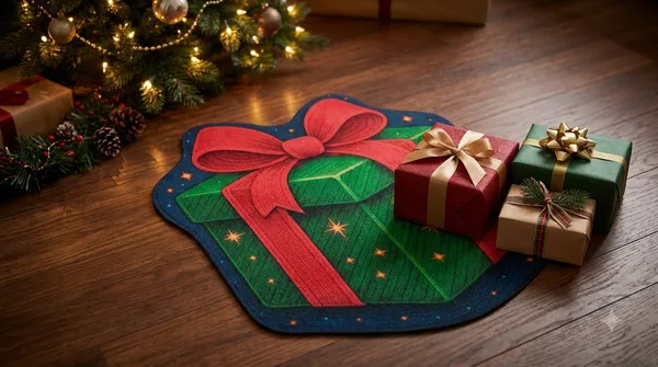 Rubber_Christmas_Green_Gift_Box_Print_Decorative_Door_Mat_Pack_Of_2