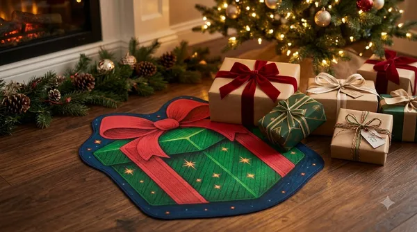 Rubber_Christmas_Green_Gift_Box_Print_Decorative_Door_Mat_Pack_Of_2