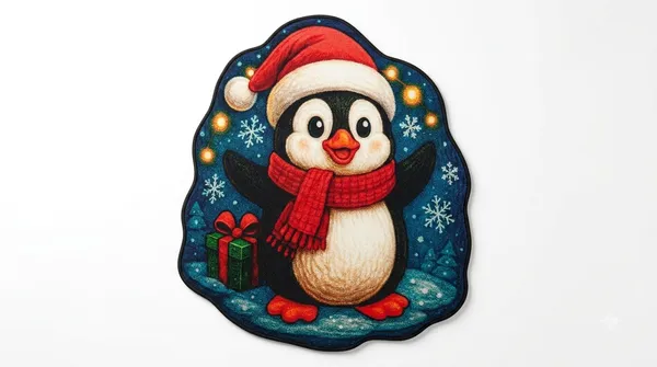 Rubber_Christmas_Penguin_With_Scarf_Print_Decorative_Door_Mat_Pack_Of_2