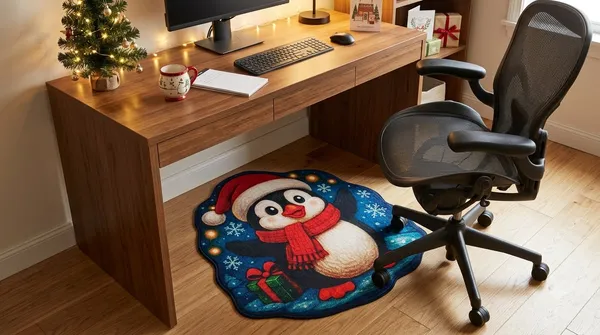 Rubber_Christmas_Penguin_With_Scarf_Print_Decorative_Door_Mat_Pack_Of_2