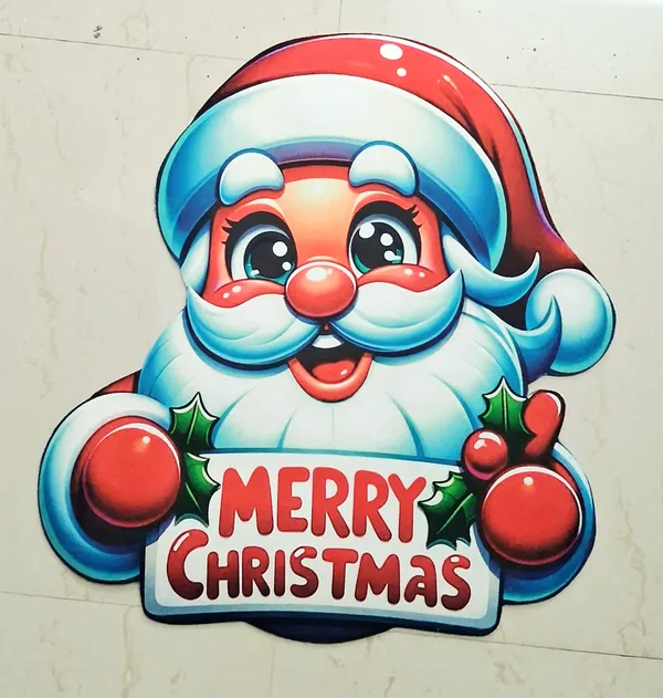Rubber_Christmas_Santa_Merry_Christmas_Print_Decorative_Door_Mat_Pack_Of_2