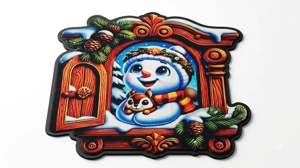 Rubber_Christmas_Snowman_Window_Print_Decorative_Door_Mat_Pack_Of_2