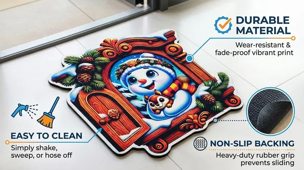 Rubber_Christmas_Snowman_Window_Print_Decorative_Door_Mat_Pack_Of_2