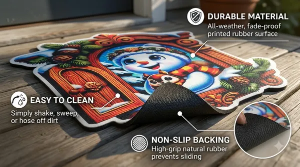 Rubber_Christmas_Snowman_Window_Print_Decorative_Door_Mat_Pack_Of_2