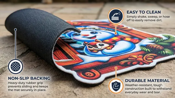 Rubber_Christmas_Snowman_Window_Print_Decorative_Door_Mat_Pack_Of_2