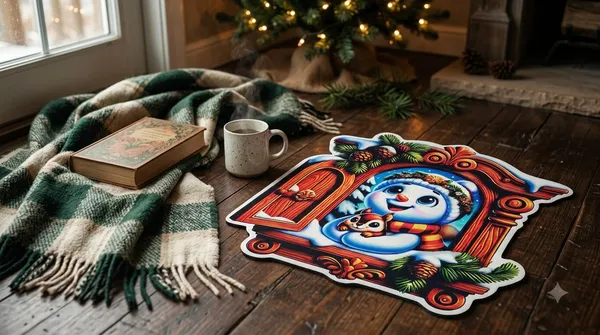 Rubber_Christmas_Snowman_Window_Print_Decorative_Door_Mat_Pack_Of_2