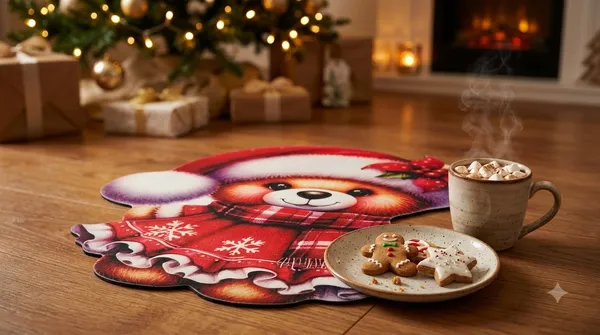 Rubber_Christmas_Teddy_Bear_Santa_Print_Decorative_Door_Mat_Pack_Of_2