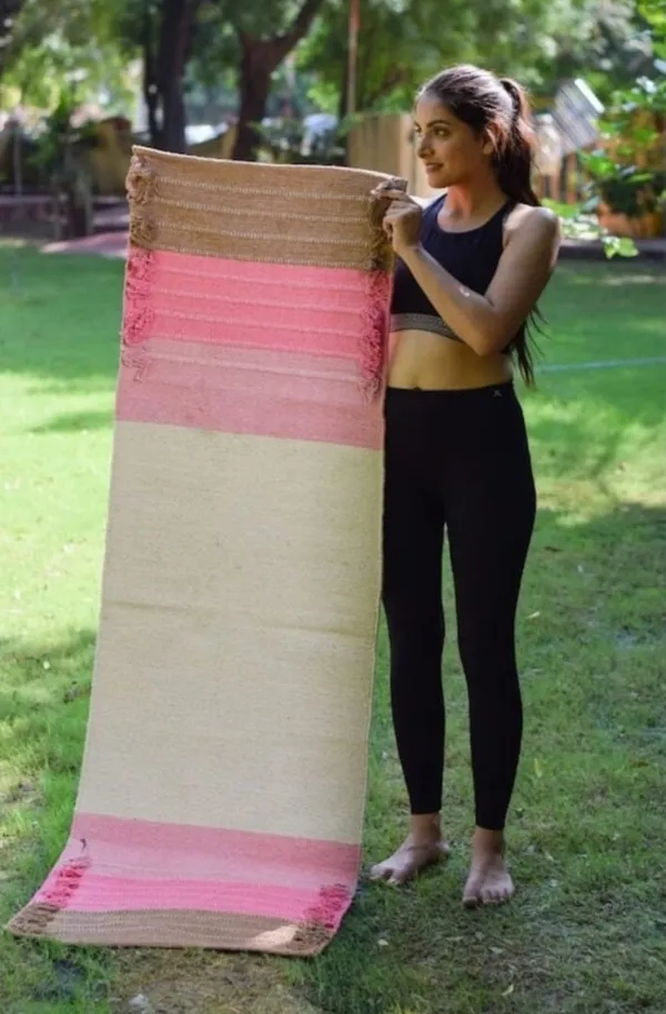 Handcrafted_Braided_Rope_Cotton_Yoga_Mat_with_Tassels_-_Rose_Pink_&_Earthy_Beige_(23"_x_72",_1.3_Kg)