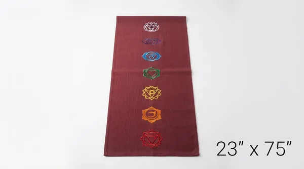 Premium_7_Chakra_Cotton_Anti-Skid_Yoga_Mat_-_Deep_Maroon_(23"_x_75",_1.8_Kg)