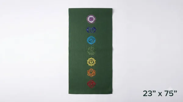 Premium_7_Chakra_Cotton_Anti-Skid_Yoga_Mat_-_Forest_Green_(23"_x_75",_1.8_Kg)