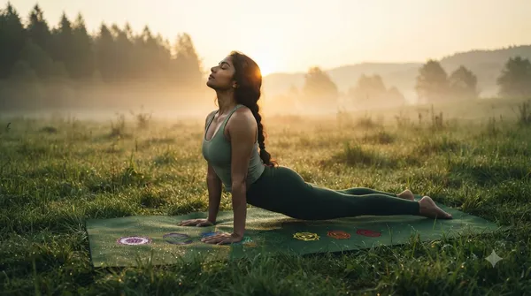 Premium_7_Chakra_Cotton_Anti-Skid_Yoga_Mat_-_Forest_Green_(23"_x_75",_1.8_Kg)