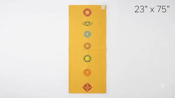 Premium_7_Chakra_Cotton_Anti-Skid_Yoga_Mat_-_Mustard_Yellow_(23"_x_75",_1.8_Kg)