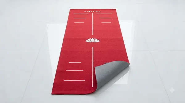 Sarva_Sakthi_Alignment_Cotton_Yoga_Mat_with_Anti-Skid_TPR_Backing_-_Crimson_Red_(24"_x_72",_1.4_Kg)