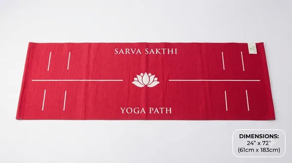 Sarva_Sakthi_Alignment_Cotton_Yoga_Mat_with_Anti-Skid_TPR_Backing_-_Crimson_Red_(24"_x_72",_1.4_Kg)