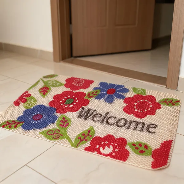 Pvc_Net_Printed_Floral_Welcome_Print_Door_Mat