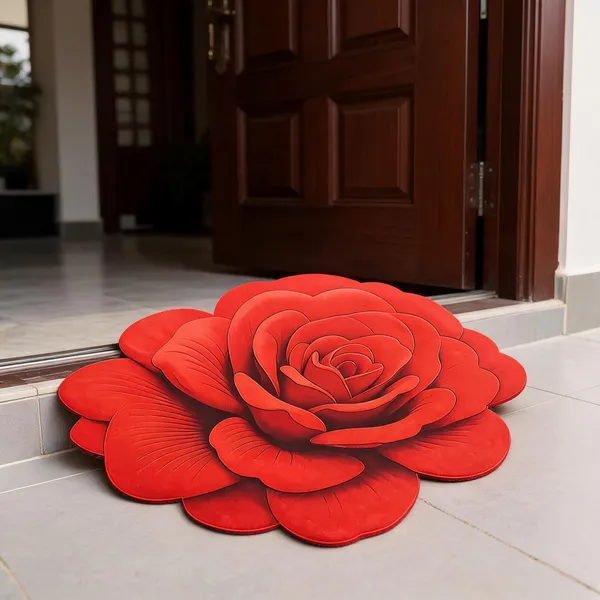 Rubber_Floral_Red_Rose_Print_Decorative_Door_Mat