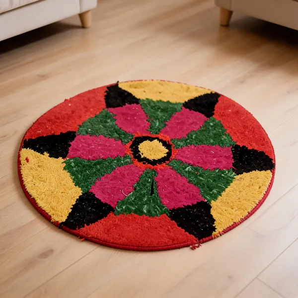 Cotton_Tufted_Geometric_Medallion_Multicolor_Round_Floor_Mat