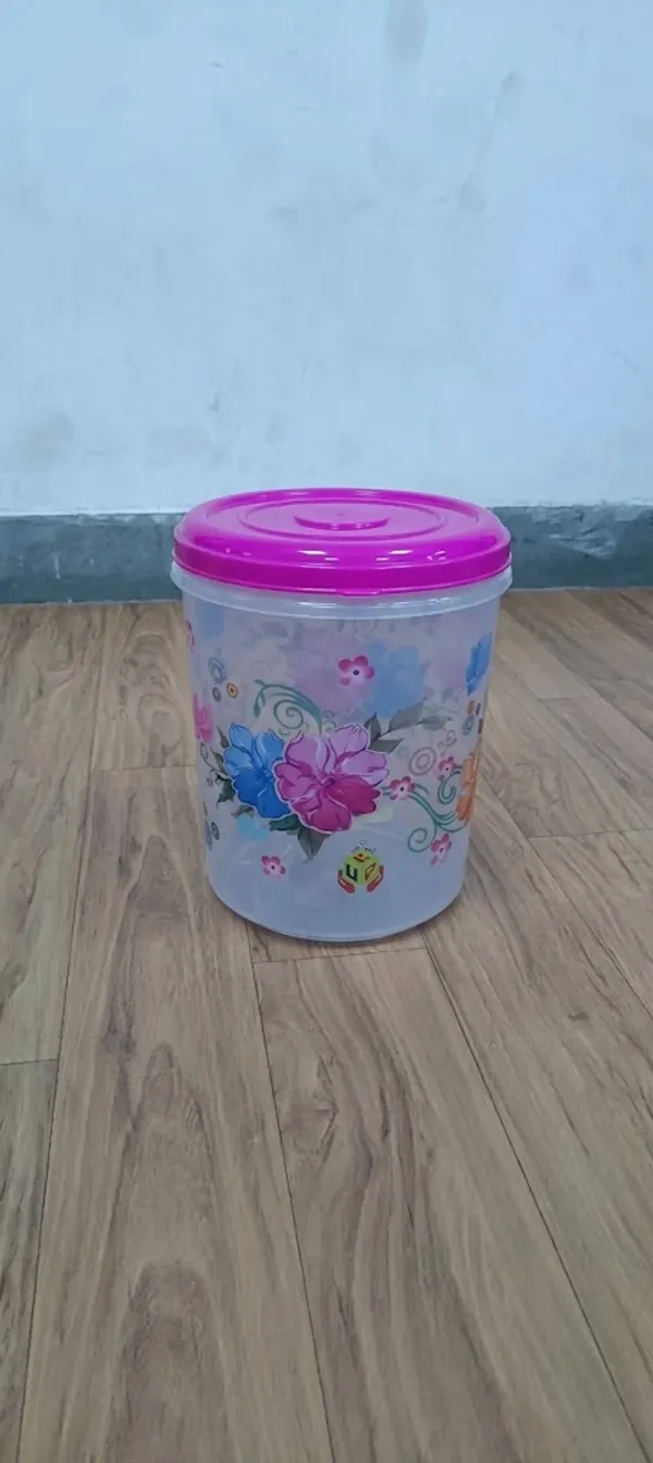 Round_Container_Transparent_Flower_Printed_15_Ltr_X_3_Pcs_Pack_Of__3