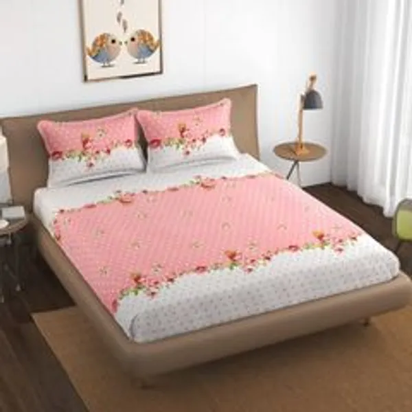 Cotton_Double_Fitted_Elastic_210_Tc_Floral_1_Bedsheet_With_2_Pillow_Covers