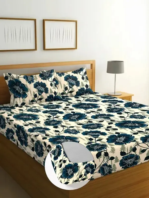 COMFOLUST_450TC_COTTON_KING_SIZE_ELASTIC___FITTED_BEDSHEET_WITH_2_PILOW_COVERS