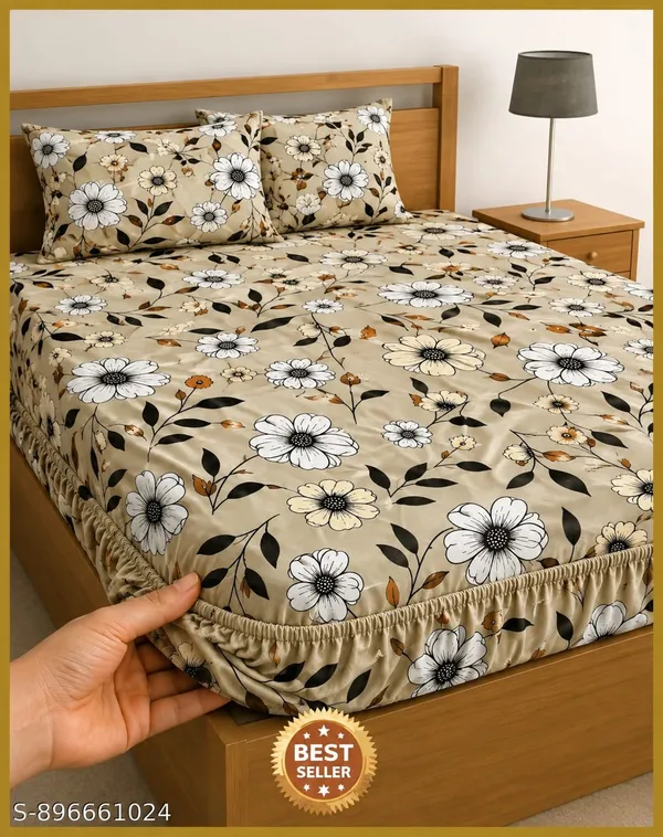 Floral_Print_Fitted_Bedsheet_Set