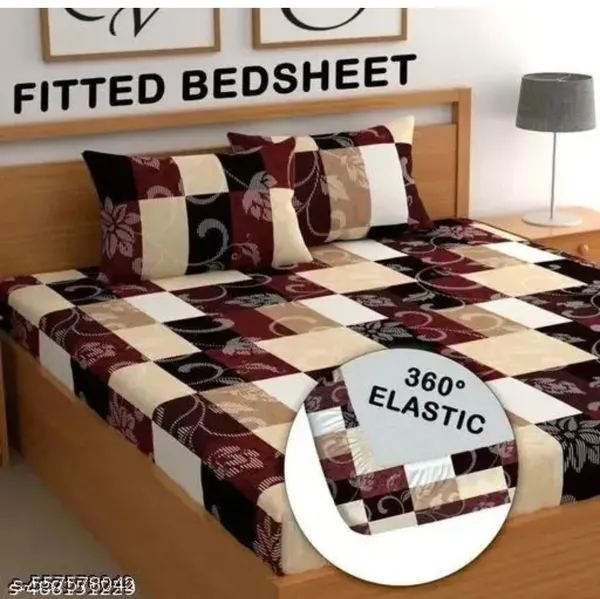 Geometric_Floral_Print_Fitted_Bedsheet
