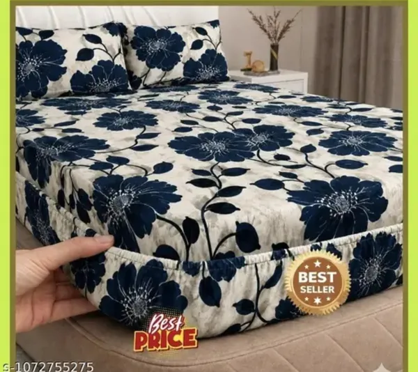 Floral_Print_Elastic_Fitted_Bedsheet