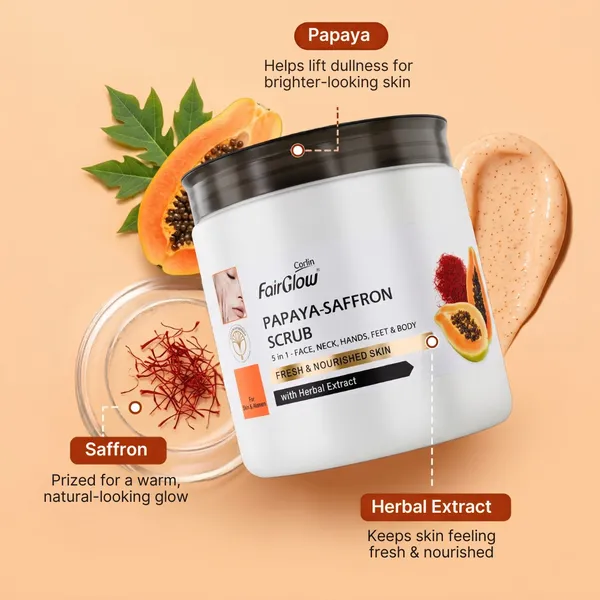 Corlin_FairGlow_Papaya_Saffron_Radiance_Face_Scrub