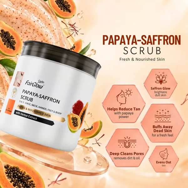 Corlin_FairGlow_Papaya_Saffron_Radiance_Face_Scrub