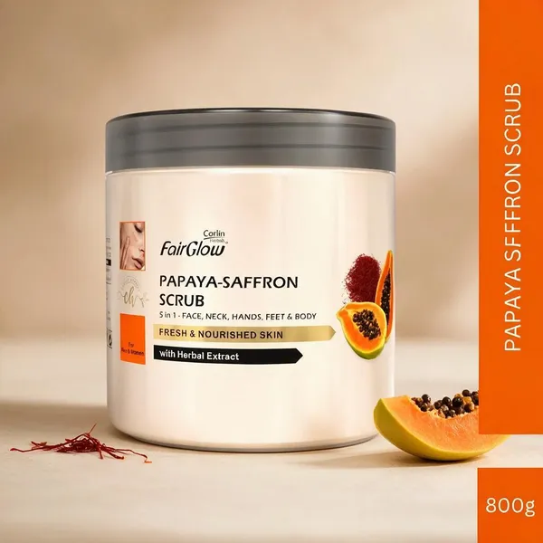 Corlin_Fairglow_Papaya_Saffron_Face_Scrub_Blackhead_Removal_Glow