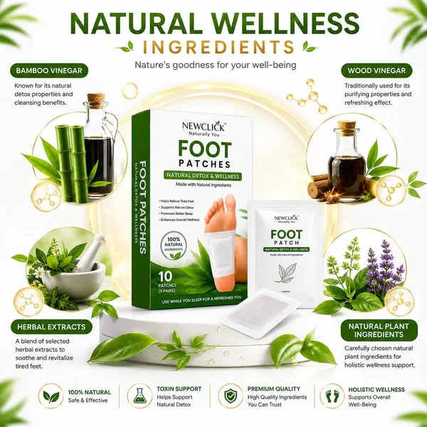 Newclick_Natural_Detox_Foot_Patches_Bamboo_&_Wood_Vinegar_10Pc