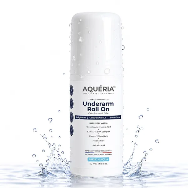 Aqueria_5.5%_АНА_ВНА_French_Underarm_Brightening_Roll_On_|_48H_Odour_Control_|_Aqua_Fragrance_with_2%_Niacinamide_|_Multi_Actives,_Glycolic_Acid,_Lactic_Acid_|_Prevents_Odor,_Kills_Bacteria_|_Exfoliates,_Reduces_Pigmentation_&_Discoloration_for_Even-Toned_Underarms_|_Brightens_Skin_&_Exfoliates_Underarm_|_Alcohol_&_Aluminium_Free_|_Deodorant_for_Men_&_Women_|_50ml