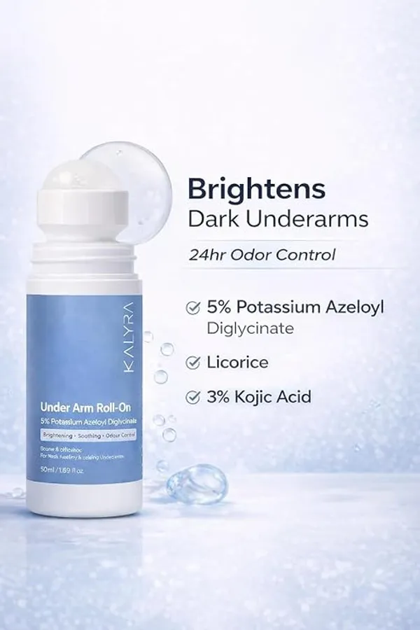 KALYRA_Daily_Underarm_Brightening_Roll_On_-_5%_Potassium_Azeloyl_Diglycinate_|_Helps_In_Reducing_&_Removing_Dark_Underarms_&_Body_Odour_for_Men_&_Women(50_ML)_(Pack_of_1)