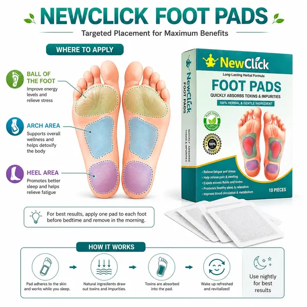 NEWCLICK_Ginger_Foot_Pad_Herbal_Detox_Foot_Care_for_Daily_Wellness_Balance_Plaster_Patch_Plaster_&_Patch_(10_Patches)