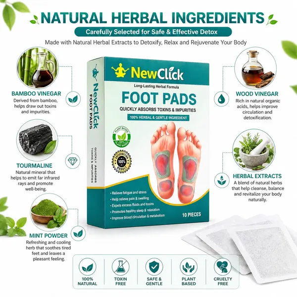 NEWCLICK_Ginger_Foot_Pad_Herbal_Detox_Foot_Care_for_Daily_Wellness_Balance_Plaster_Patch_Plaster_&_Patch_(10_Patches)