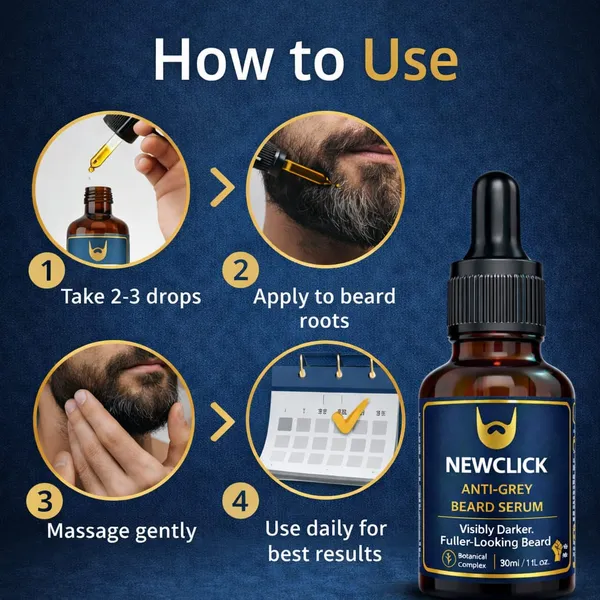 Newclick_Anti-Grey_Beard_Serum_Biotin_&_Caffeine_30Ml