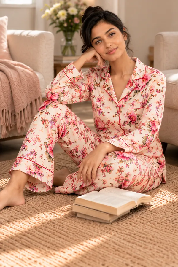 ROSÉ_GARDEN_-_Full-Sleeve_Satin_Pajama_Set