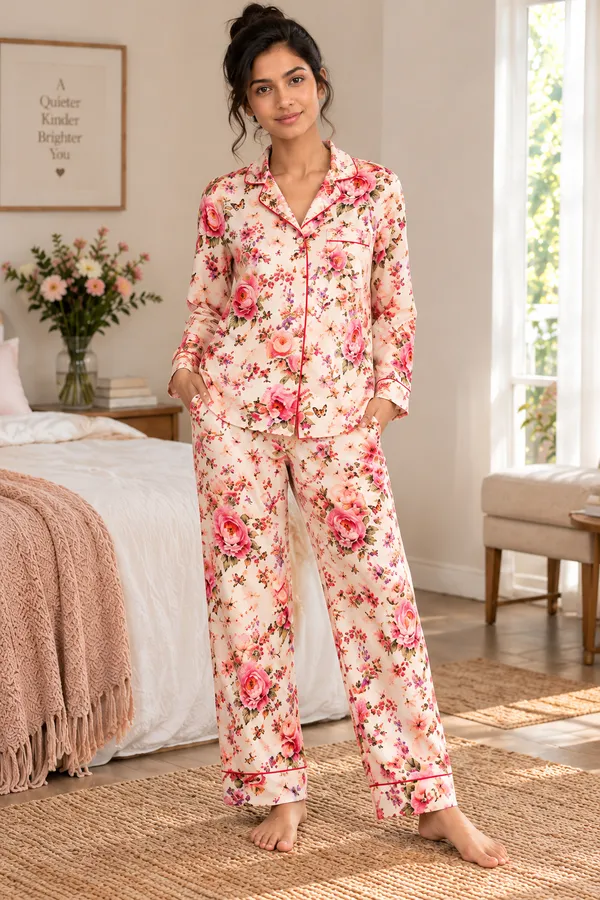 ROSÉ_GARDEN_-_Full-Sleeve_Satin_Pajama_Set
