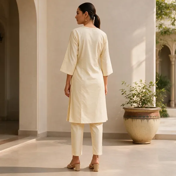 Cream_Silk_Embroidered_Straight_Kurta_Set_For_Women
