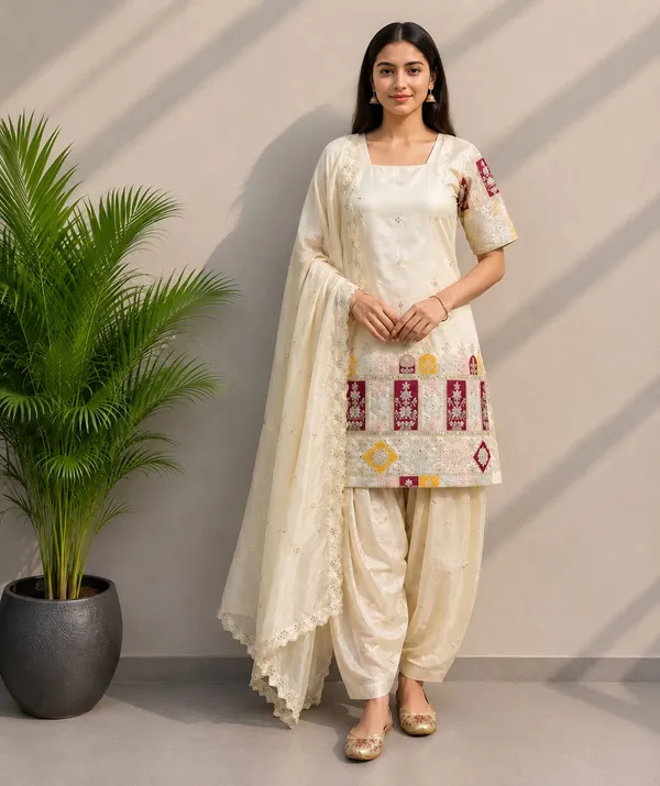 Cream_Chinon_Straight_Embroidered_Kurta_Set_For_Women
