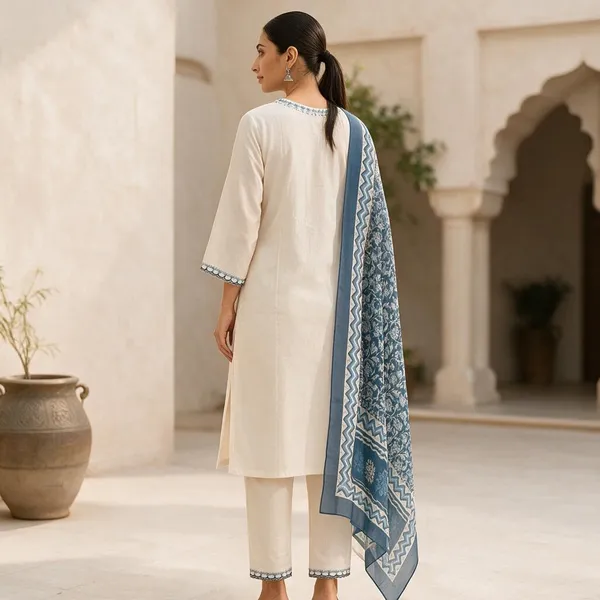 Cream_Khadi_Cotton_Embroidered_Ethnic_Suit_Set_For_Women