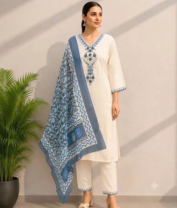 Cream_Khadi_Cotton_Embroidered_Ethnic_Suit_Set_For_Women