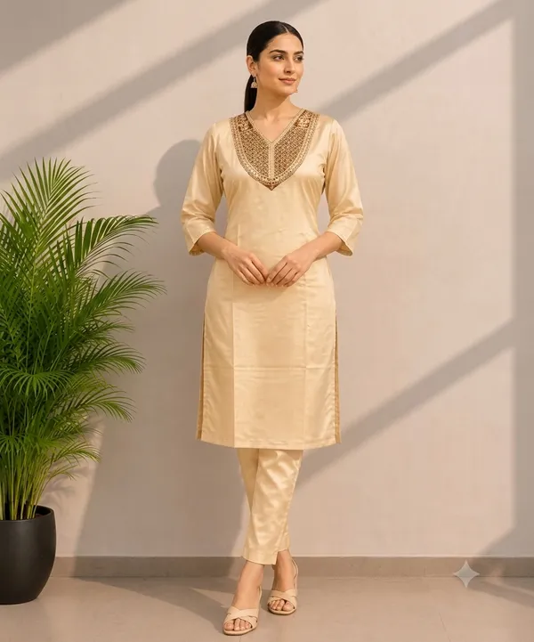 Beige_Silk_Embroidered_Straight_Kurta_Set_For_Women