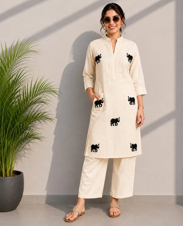 Cream_Cotton_Straight_Kurta_Set_For_Women