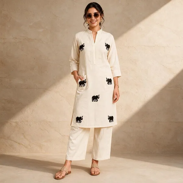 Cream_Cotton_Straight_Kurta_Set_For_Women