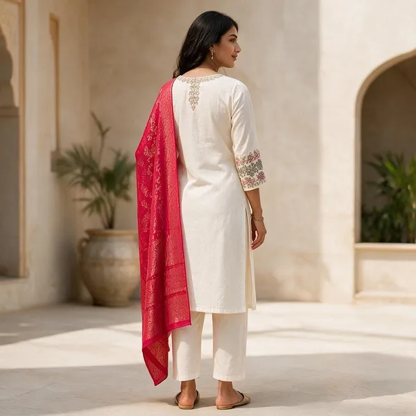 Cream_Rayon_Embroidered_Straight_Kurta_Set_For_Women