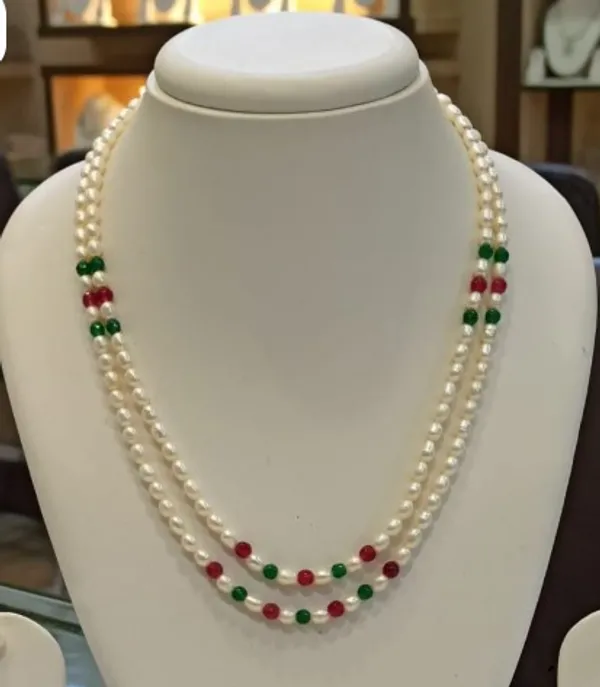 White_Pearl_Beaded_Double_Layer_Necklace_for_Women