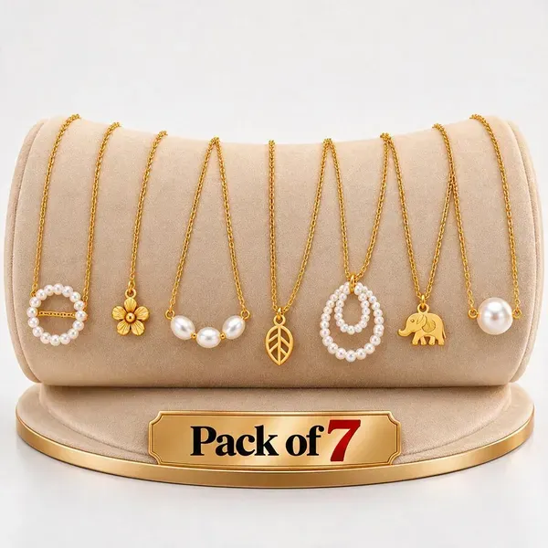 Golden_Stainless_Steel_Necklace_For_Women_Set_Of_7