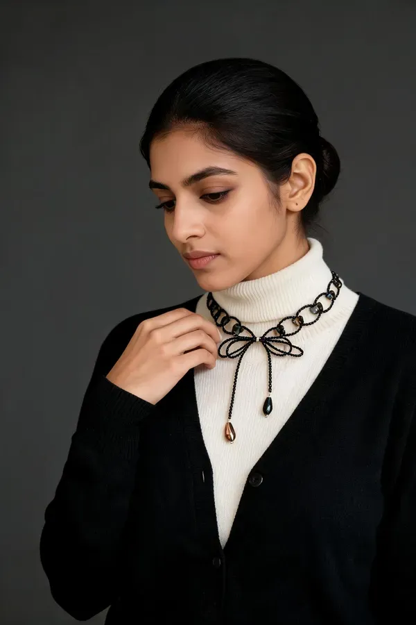 Black_Pearls_And_Stones_Necklace_For_Women